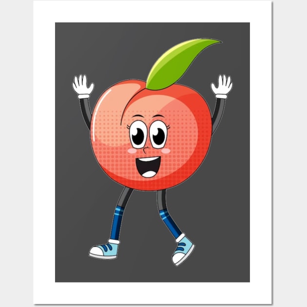 Apple cartoon character Wall Art by TheDesigNook